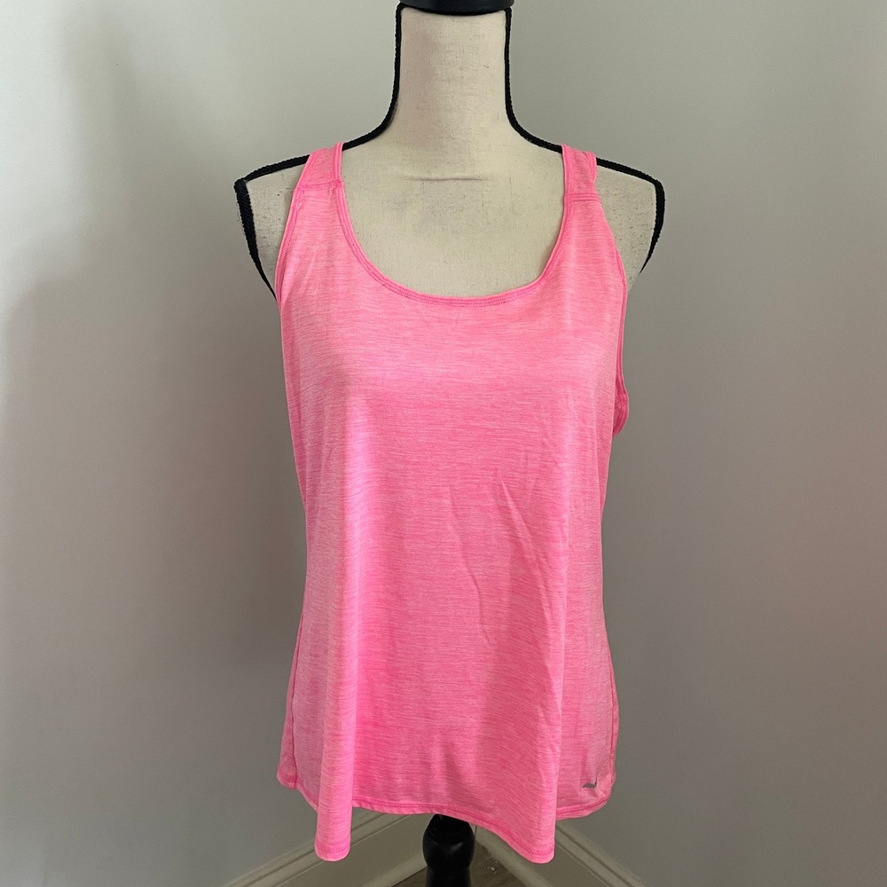 Avia Pink Space Dye Racerback Tank Top Womens Large Activewear Fitness That Girl